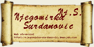 Njegomirka Surdanović vizit kartica